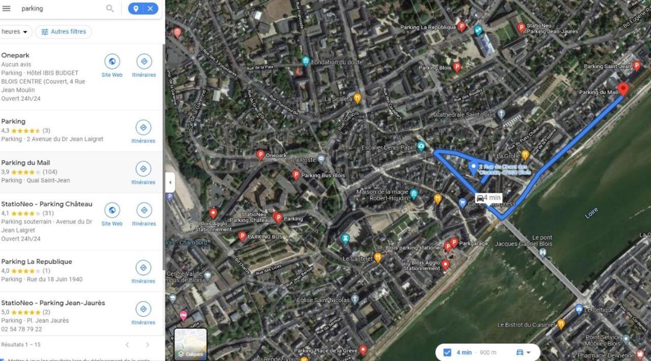 Appart Cosy Hypercentre Blois 5Mn Chateau Parking Voiture Velos Екстер'єр фото